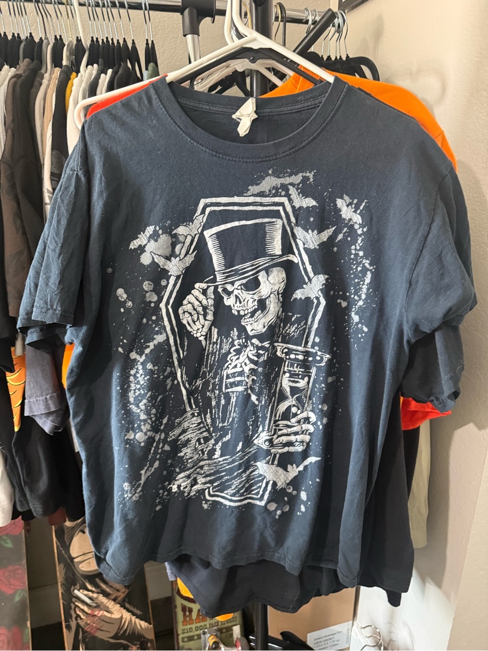 Fader Vtg Y2K Skeleton Geaphic Mens L Tee Measures 22 x 29